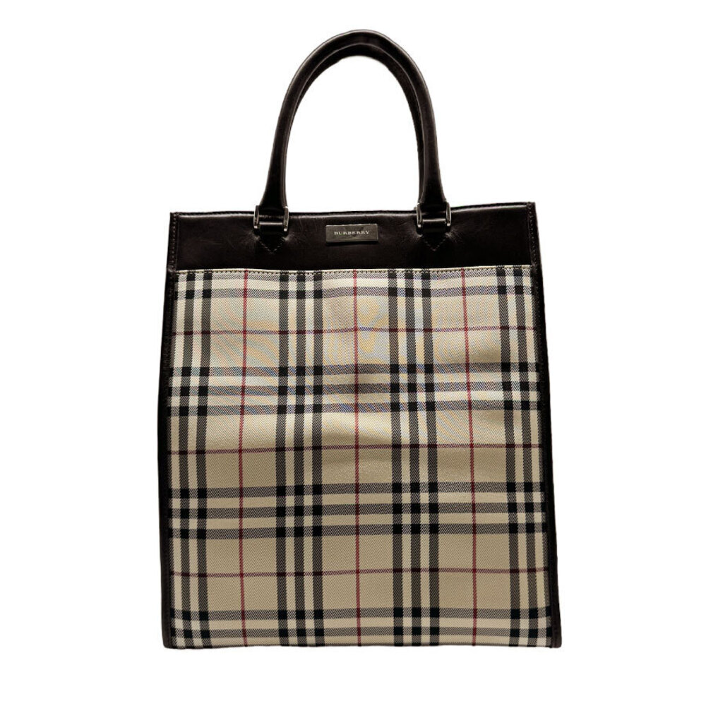 Burberry leather canvas Beige handbag Tan brown - Picture 2 of 4
